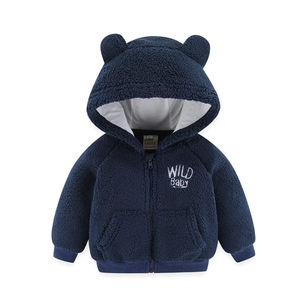 Bébé garçons filles dessin animé polaire veste à capuche manteau avec oreilles chaud vêtements d'extérieur manteau Zip Up manteau
