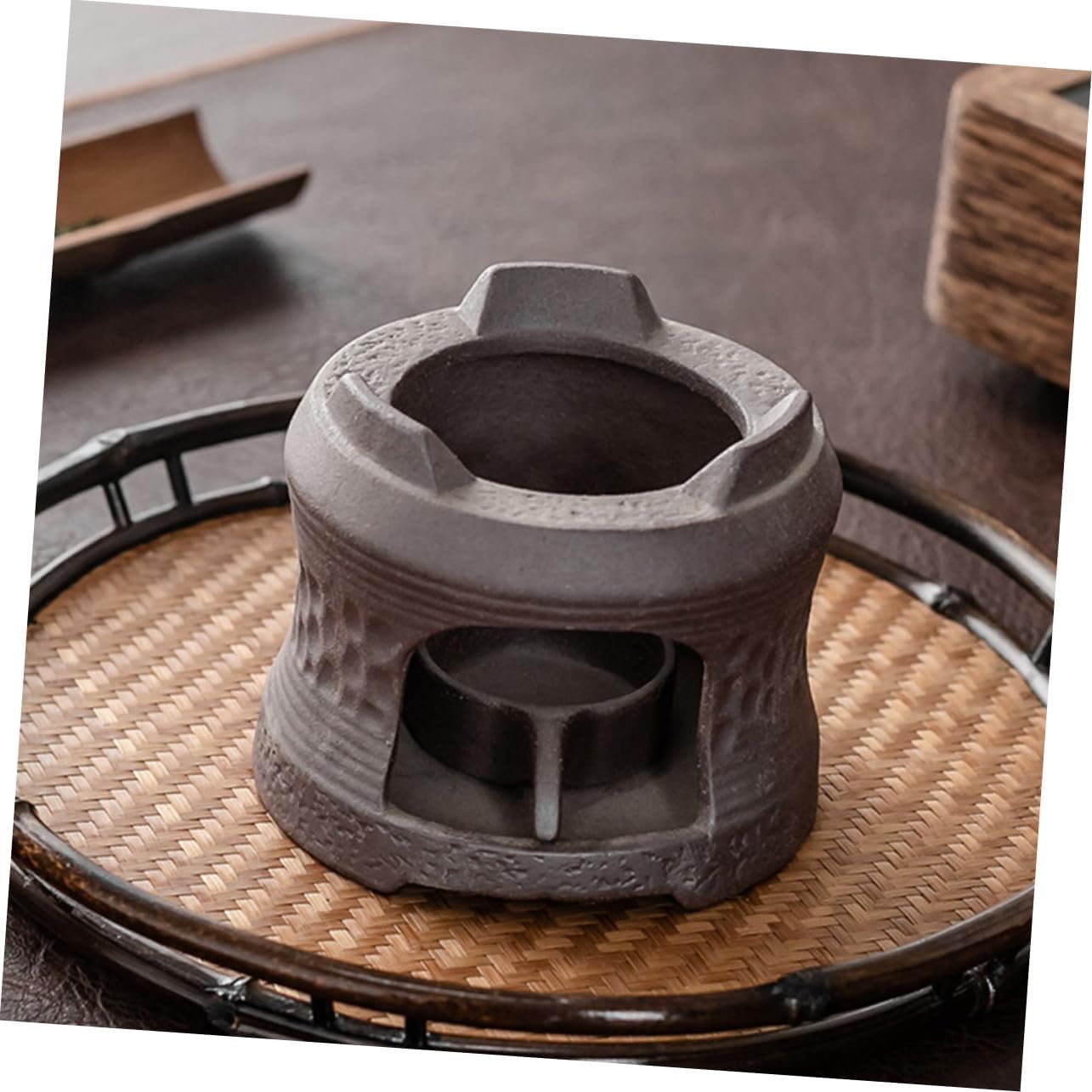 VOSAREA 1set Ceramic Tea Warmer Stove Roasting Tea Pot Holder Teapot Tray Candle Base for Lovers