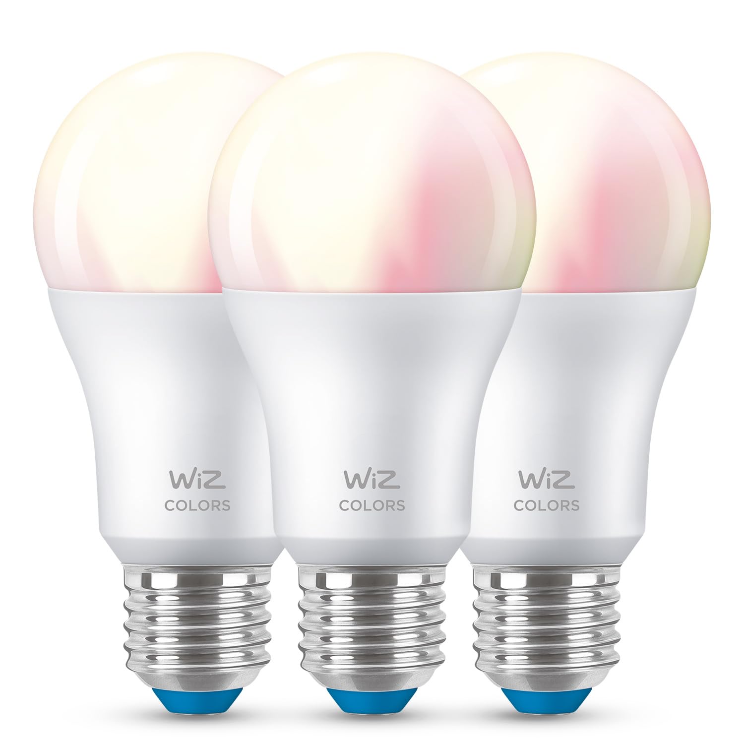 Deutsche Telekomx WiZ Tunable White and Colour LED Light Bulb E27 (806 lm), 60 W Lamp with 16 Million Colours or Warm to Cool White Dimmable Light, Smart Light Control via WiFi via Voice/App, Set
