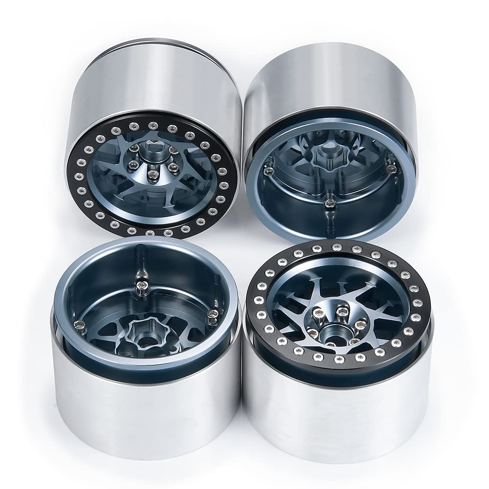 4 Stück 2.2 Titan Beadlock Felgen für SCX10 TRX4 TRX6 1/10