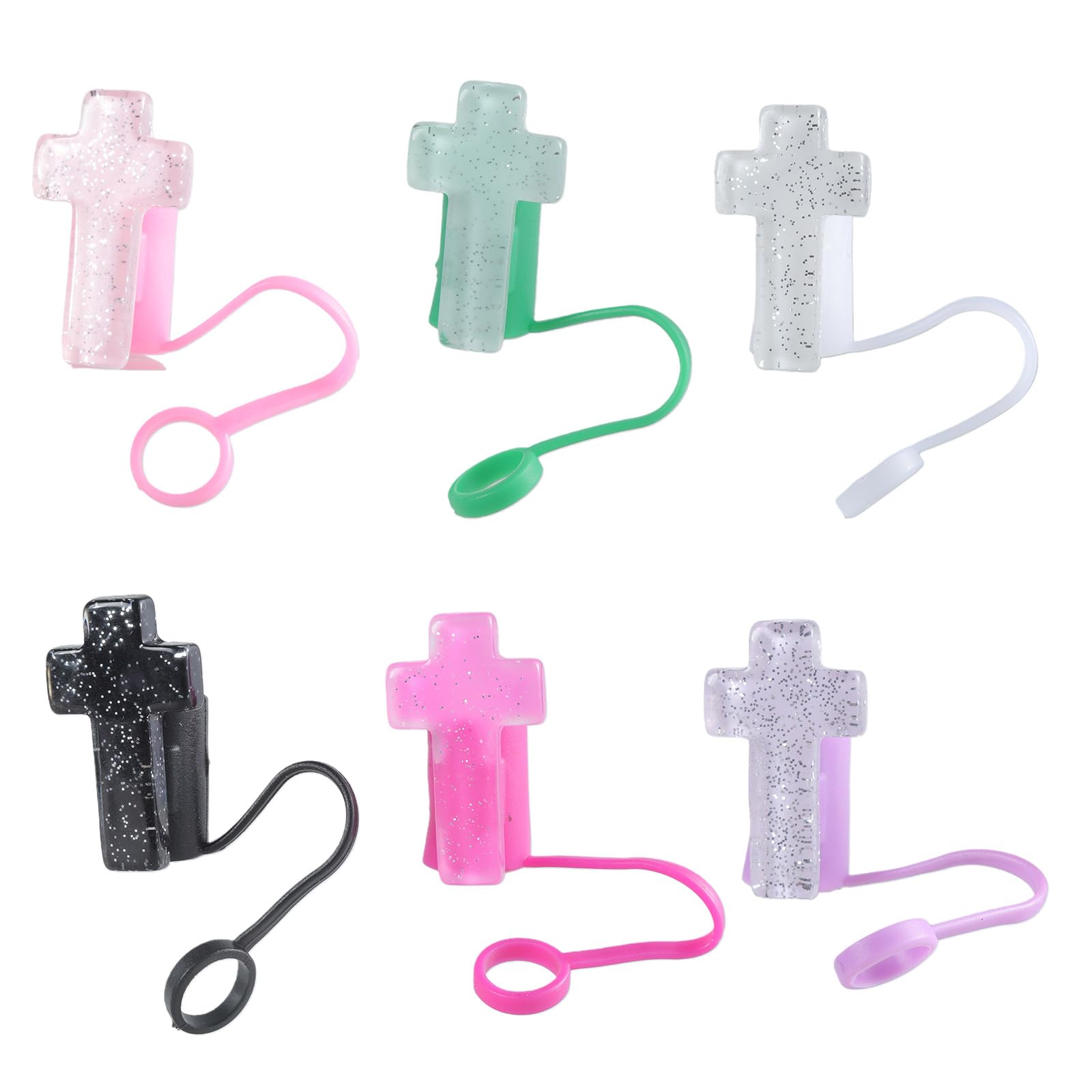 HZBB Of 6 Resin Drink Caps Dustproof Religious Straw Covers Straw Plug Simple Resin Tip Covers Suitable for Use Plugs