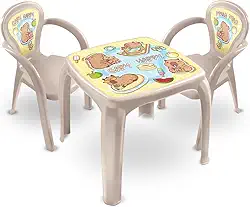 Mesa Mesinha Infantil Capy Happy Capivara Atividades Escolar (Mesa + 2 Cadeiras)