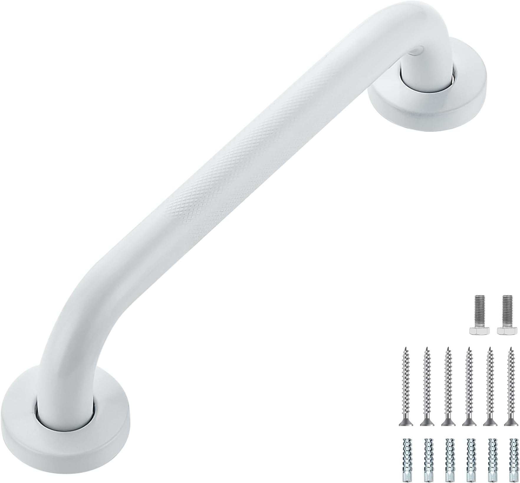 Grab Bars for Shower, 1 Pack 12-Inch Anti Slip Shower Handles for Elderly, Safety Shower Grab Bar, Stainless Steel Handicap Grab Bars for Bathroom (White 1" Diameter)