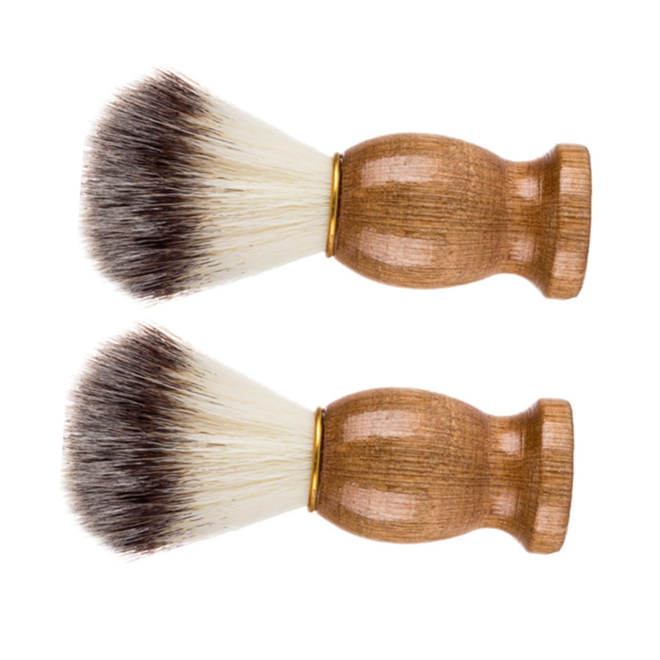 TOVINANNA Vegan Soft Bristle Beard Brush Set Barber Brush Shaving Tool Shave Accessory Wood Handle Silver Perfect for Straight Razor