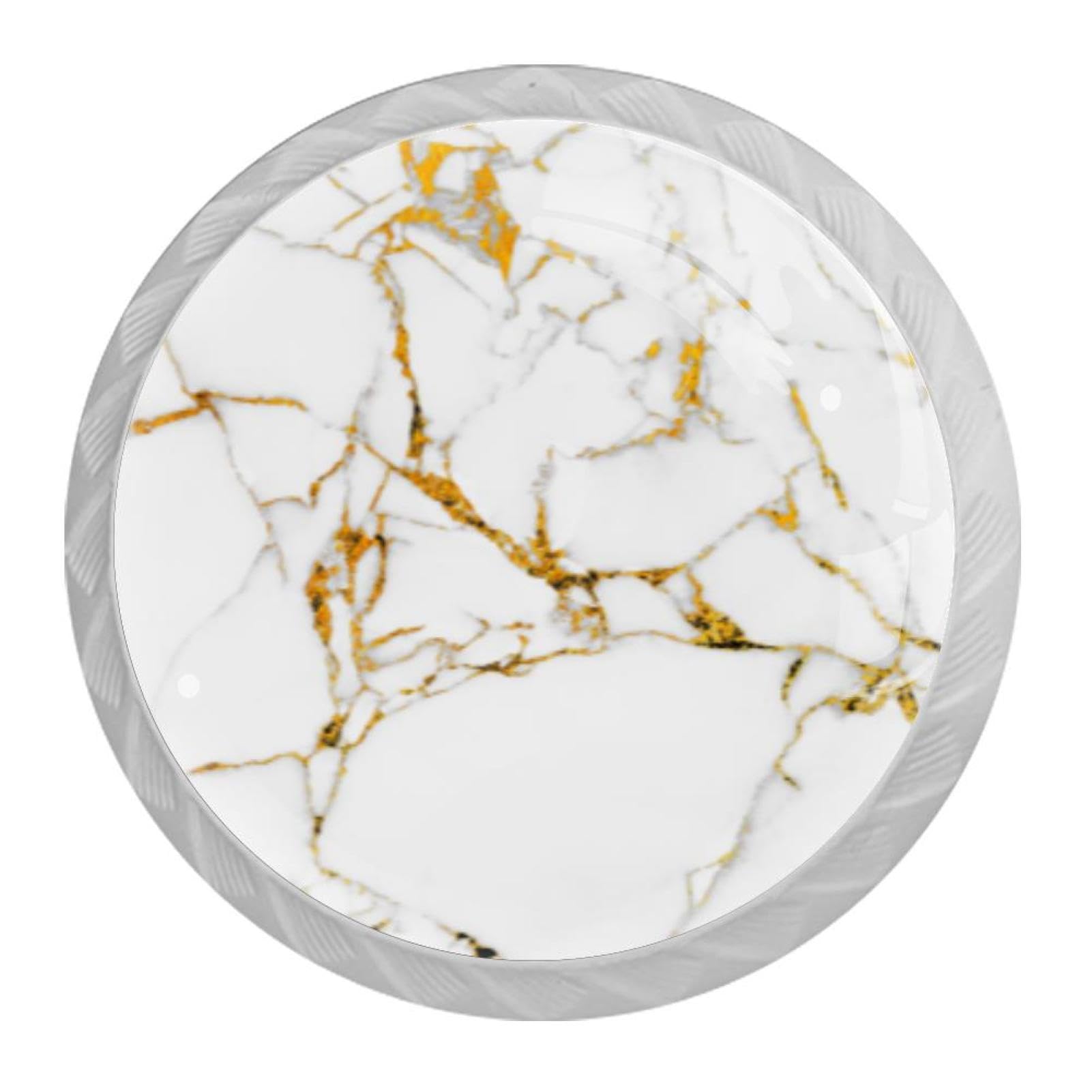 Tqmspg 4 Pieces Drawer Pulls Marble Print Door Knobs Dresser Handles for Kitchen Wardrobe Cupboard Hardware Furniture