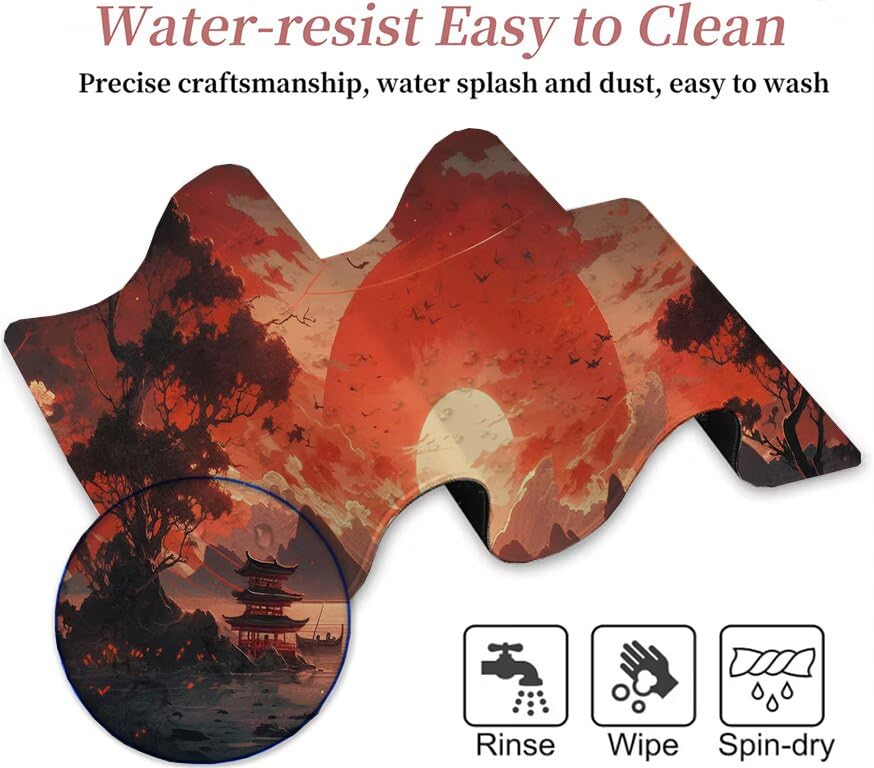 Mouse pad imperméable rouge 1000x500 pour éviter les glissements de souris