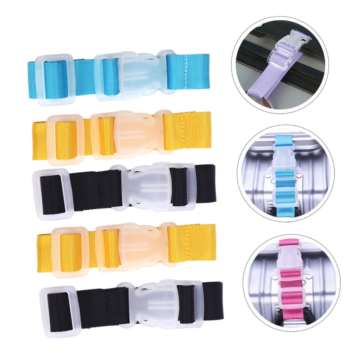 3 Set Cinghie Regolabili Per Valigia Con Fibbia Pratica E Leggera Per Viaggi E Sicurezza Luggage Belt Multi 5 Pezzi*3
