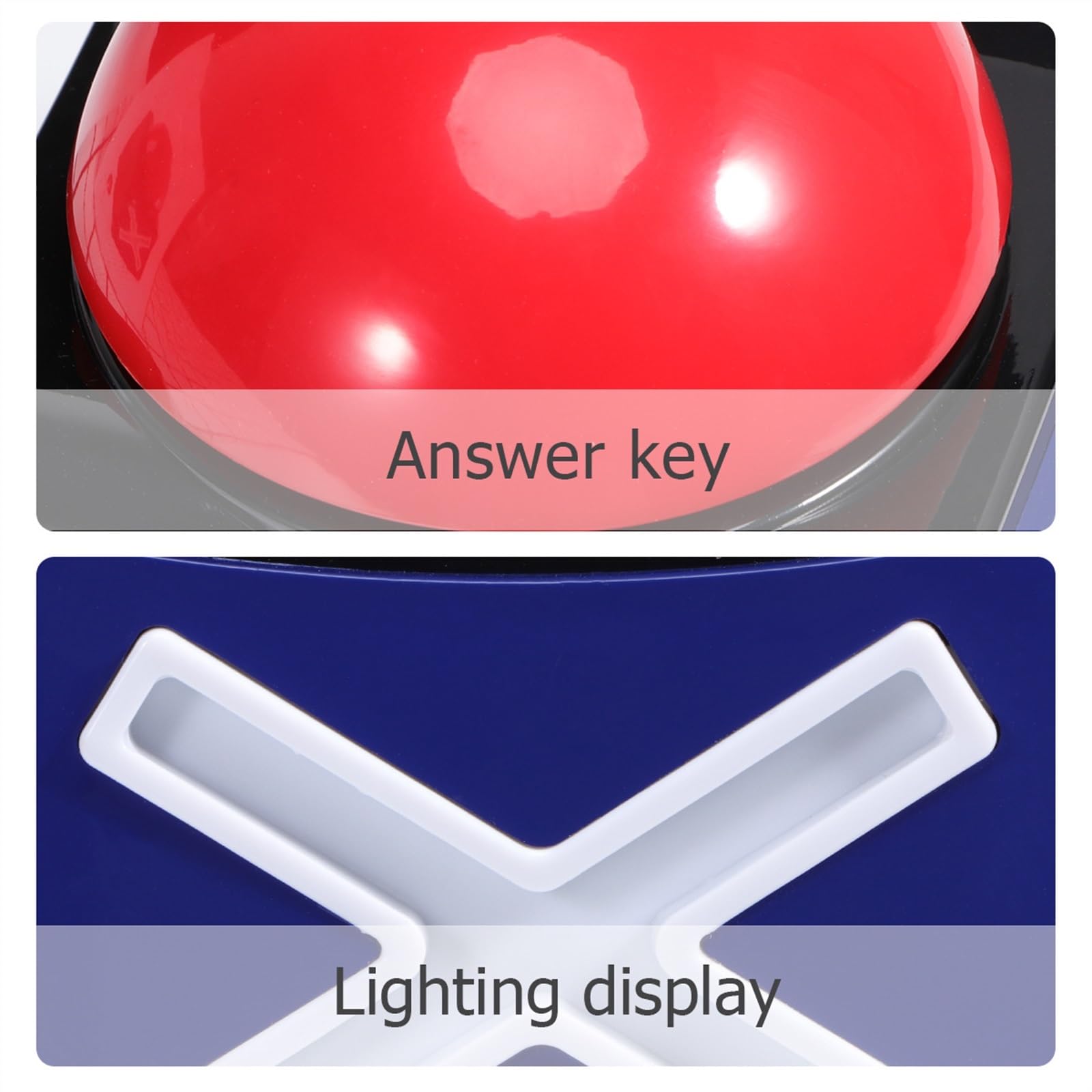 Kit De 2 Buzzers Lumineux Et Sonores JOINPAYA - Rouge Et Jaune, Pour Jeux Quiz, Soirées, Animations (9x9x4 Cm)