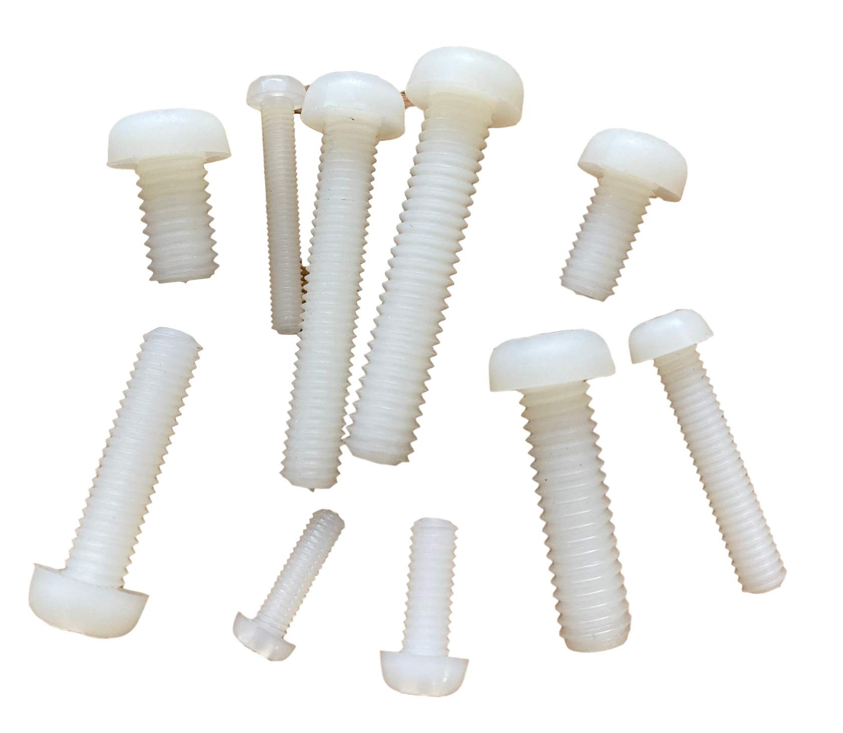 100 Viti A Testa Piatta In Nylon Bianco M5 X 30mm - Filettatura 0,8, Per Applicazioni Leggere, Non Conducenti, Facili Da Usare