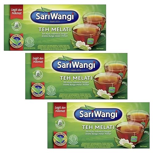 Sari Wangi Teh Melati, té de jazmín indonesio, 25 unidades (paquete de 3)