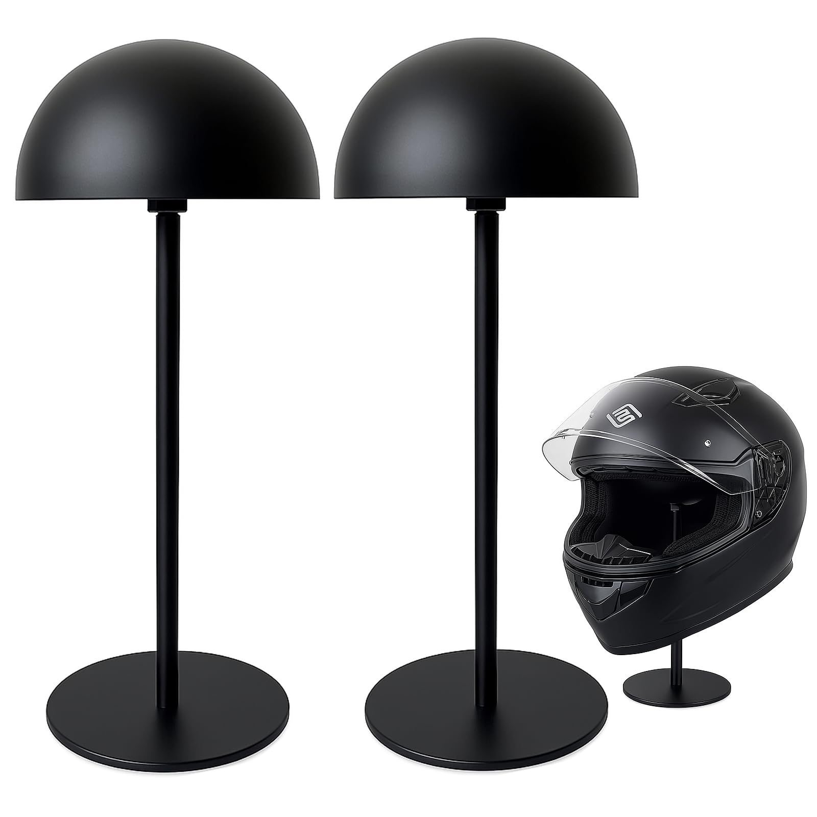 Helmet Stand - Metal Rotation Stand for Motocycle, Caps, Hats & Rugby Helmets