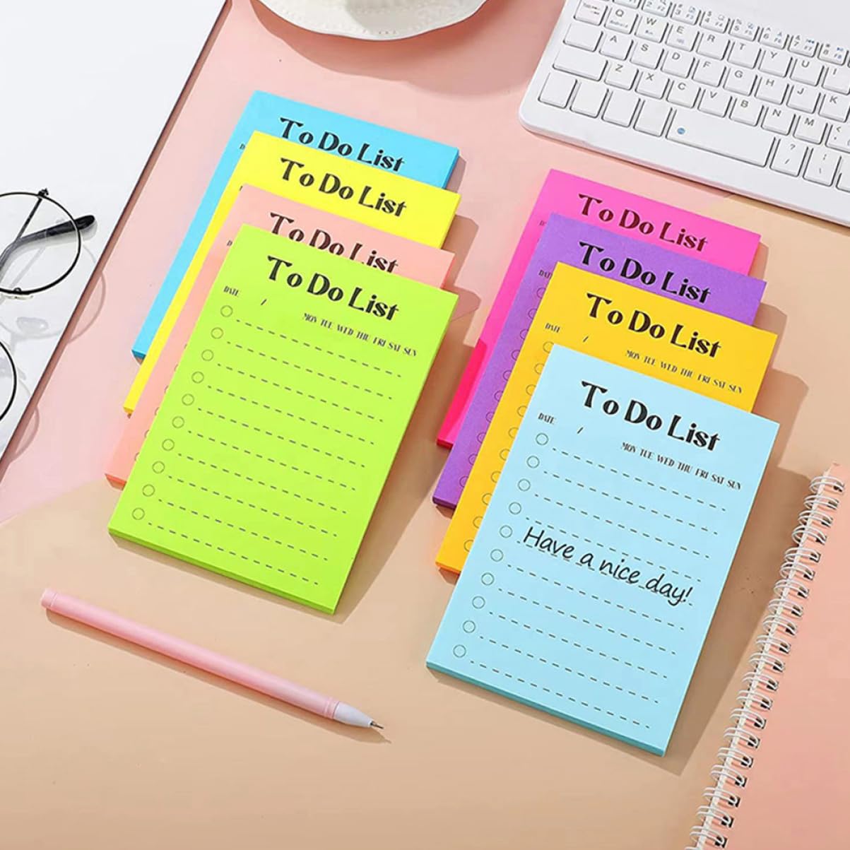 Happyyami Notas Adorables Autoadhesivas Multifuncionales de Libros de de Notas Portátiles para Recordatorios de y Escolar Superficies Secas