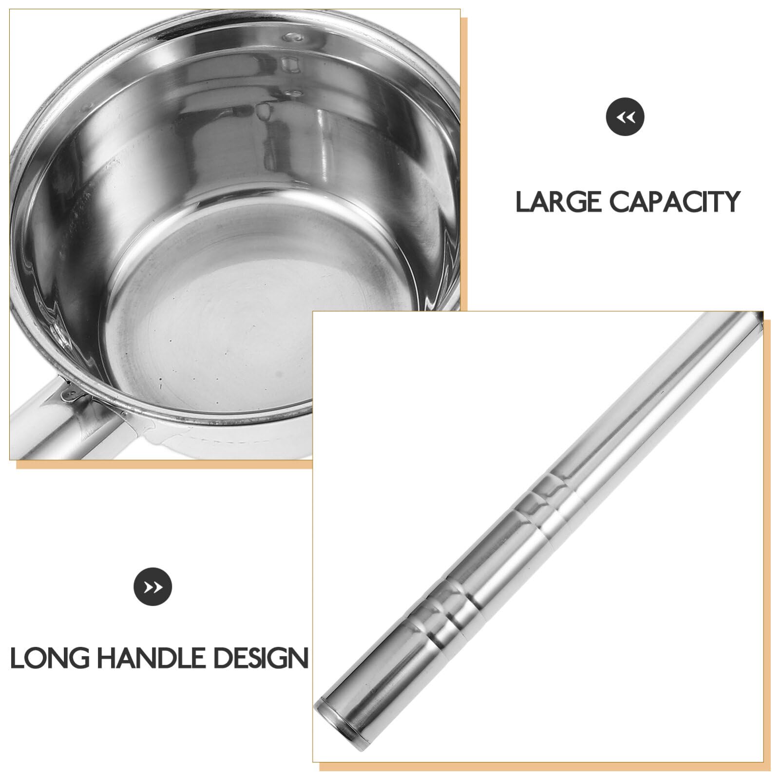 Milisten Louche à eau à long manche, 35,6 cm Jumbo Cuillère de cuisine Louche à soupe Louche en acier inoxydable pour arrosage de jardin, shampooing, rinçage tasse de salle de bain