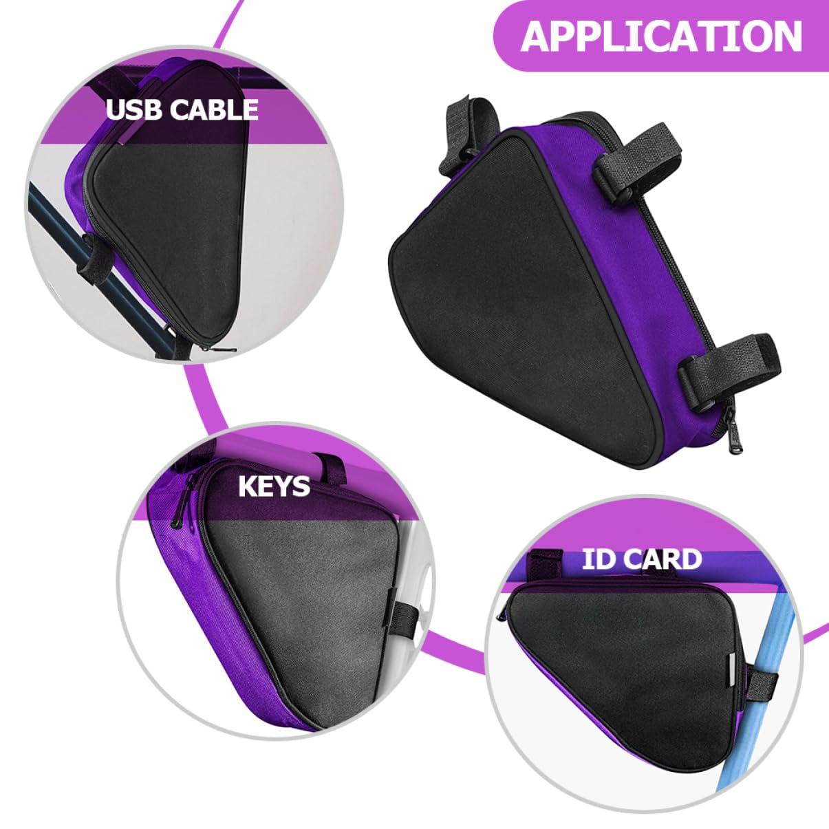 Abaodam 3 Piezas Bolsa De Ciclismo Impermeable Bolso Delantero Bolsa De Bicicleta De Tubo Superior Frente s De Bicicleta para Bicicletas Telefónica De Ciclismo Poliéster