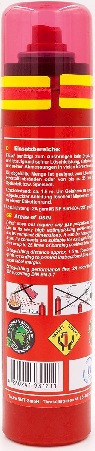 F-Exx 3.0 F - Fettbrand- und Festbrand-Feuerlöscher für Haushalt und Küche im 2er-Pack (Made in Germany)