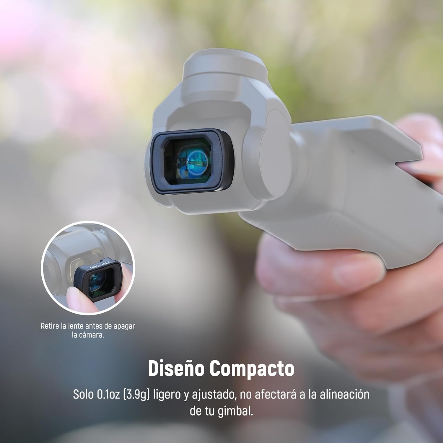 NEEWER Lente Gran Angular de 0.75X Compatible con dji OSMO Pocket 3 / Pocket 4 / Xtra Muse, Campo de Visión Ampliado de 108°, Lente Magnética Asférica HD para Cámara de Acción, LS-45