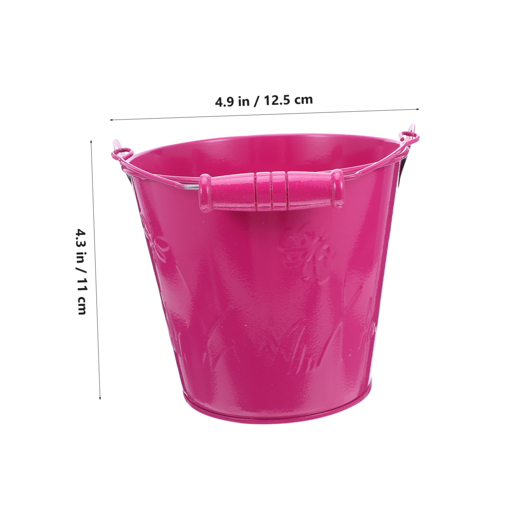 Hohopeti Jouet de Plage Seau en Fer 6pcs Poignée Bois pour Garçon et Filles