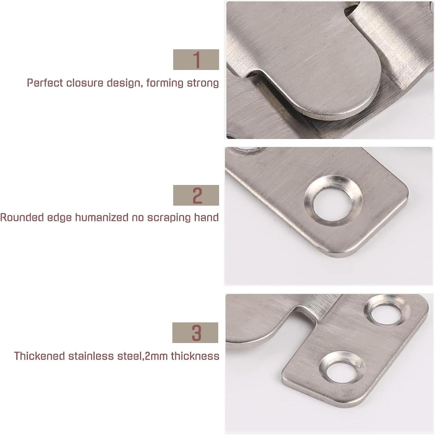 4 Pairs Interlocking Flush Mount Bracket Picture Hanging Hook，Stainless Steel Picture Bracket, Z Clip Photo Wall Mount Connector for Furniture Photo Hardware Mirrors