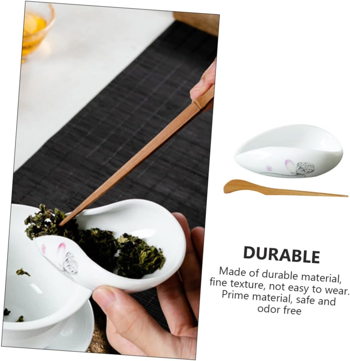 Ceramic Tea Scoop Set White Jade Porcelain Tea Spoon and for and Loose Leaf Serving