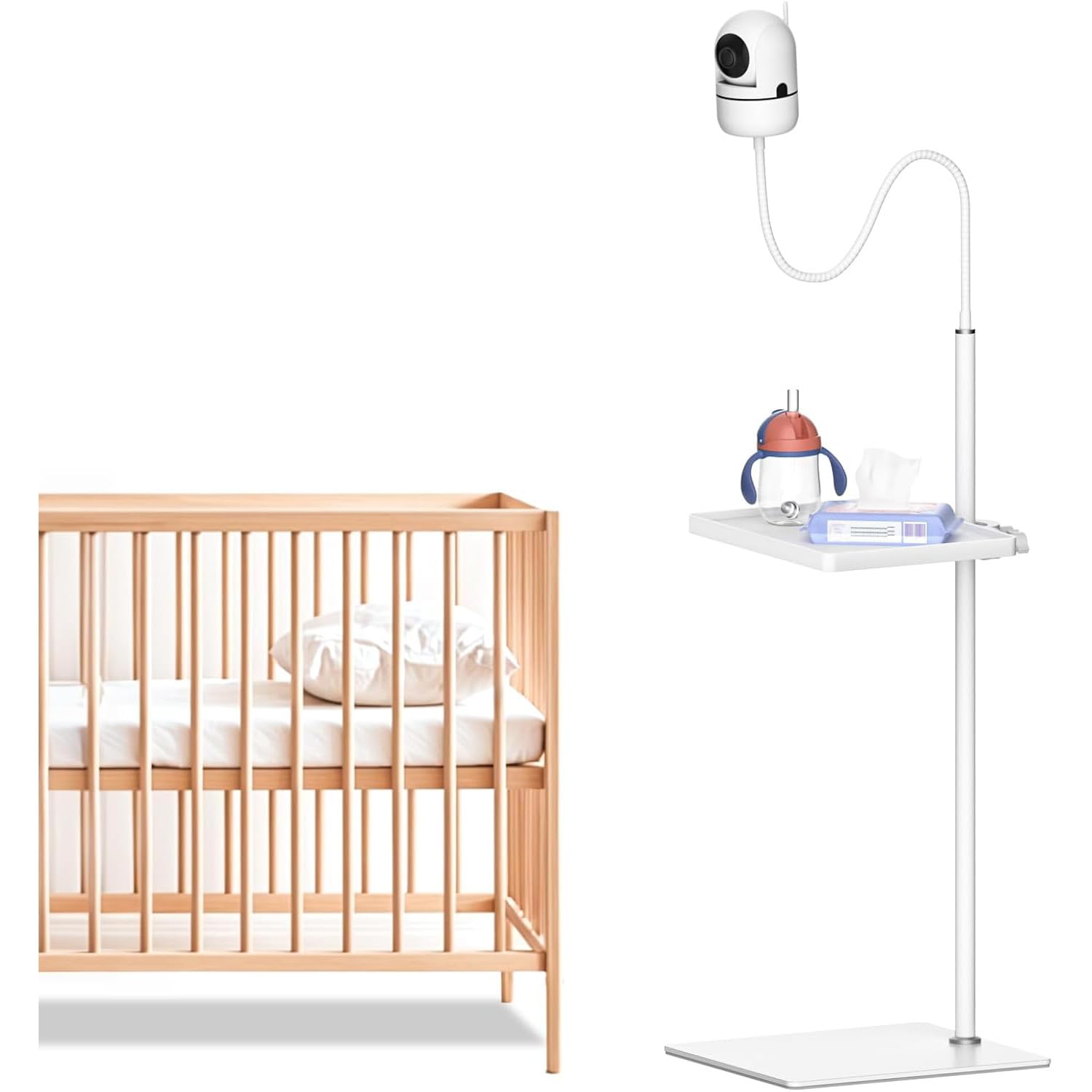 Support de moniteur de bébé au sol pour surveiller le lit sans percer les murs
