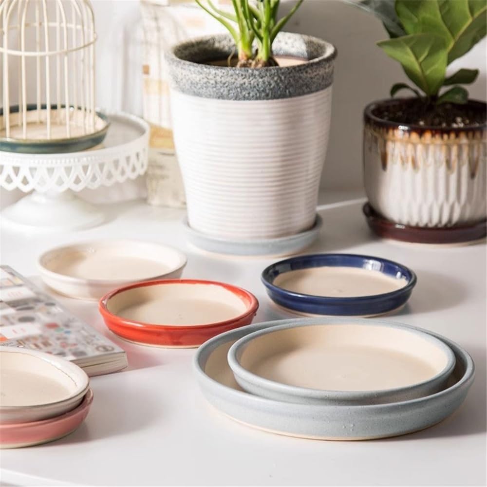 Versatile Sottovaso Rotondo in Ceramica for vasi da Fiori(Grijs)