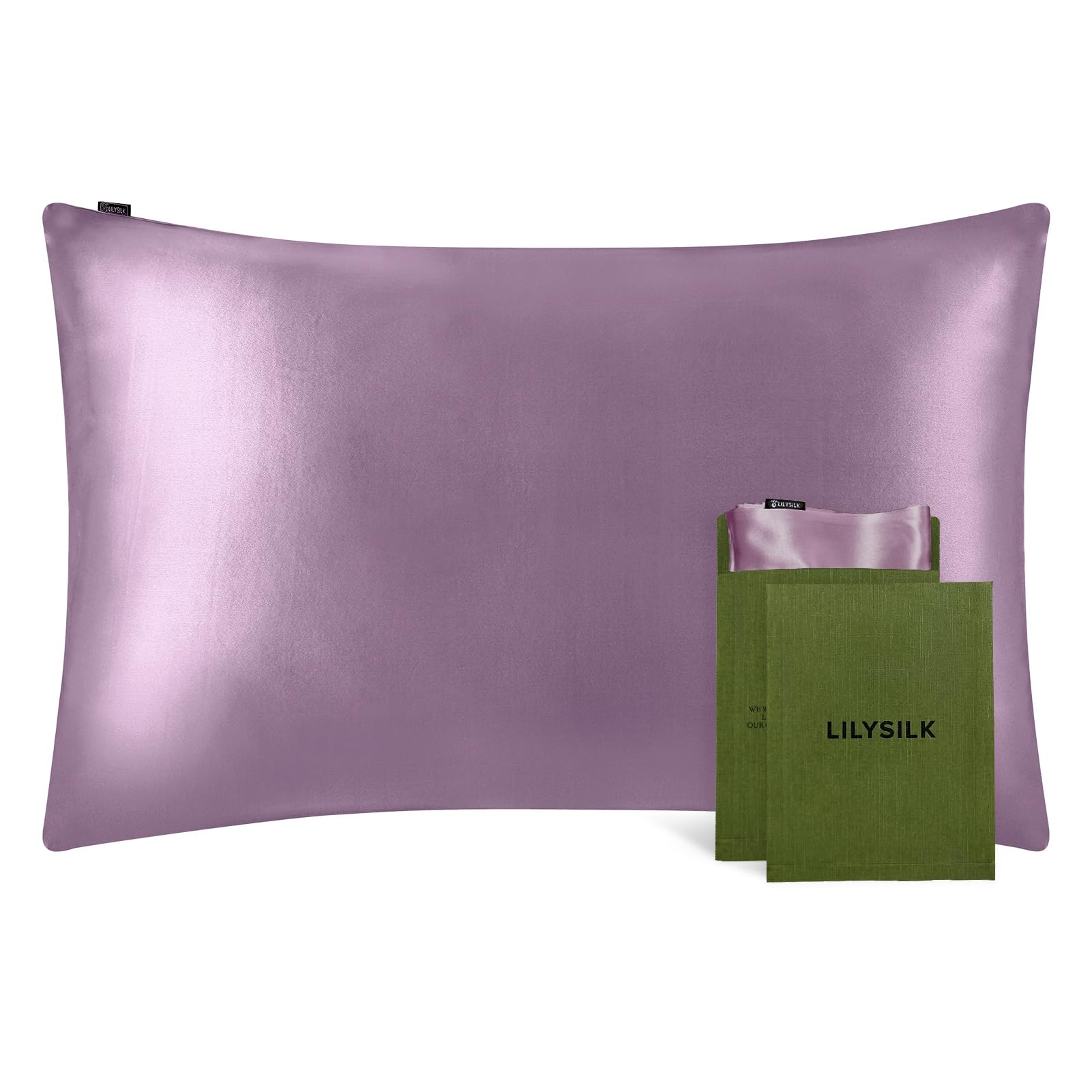 LILYSILK 100% Mulberry Silk Pillowcase 19MM Both Side Silk Hypoallergenic Breathable Housewife Pillow Cover with Envelope Closure for Hair and Skin(Lavender,Standard 50x75cm) — image 1