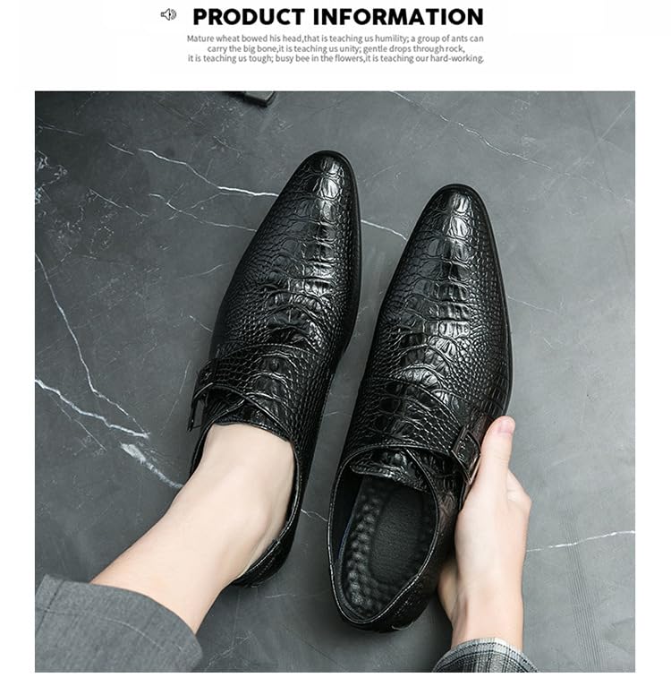 Crocodile Print Loafers with Elastic Slip-in Buckle Fashion Shoes4