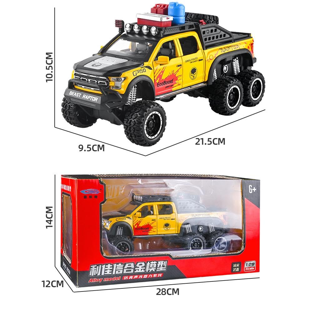 Image of Magicwand 1:28 Scale Die-Cast Raptor Smoke with Accesories【Large】【Box Packing】 with 6 Openable Doors,Pull Back Action,Lights,Music 【Random Color】【Pack of 1】