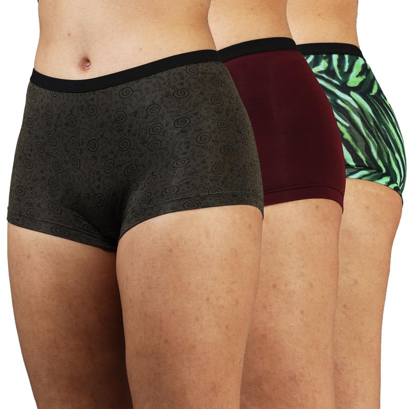 Women's Elastic Waistband Style Stretchable Underwear Bloomer Quality Comfort Soft Micro Modal Boy Shorts (Combo Pack 3)-image-21
