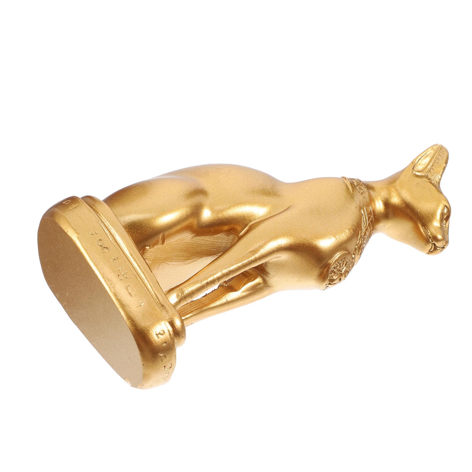 Luxshiny Estatua de Resina de Gato Egipcio Bastet Dorada, Figura Decorativa para Interiores y Escritorio, Adorno Artesanal de Mesa de Arena, Escultura Pequeña para Decoración del Hogar