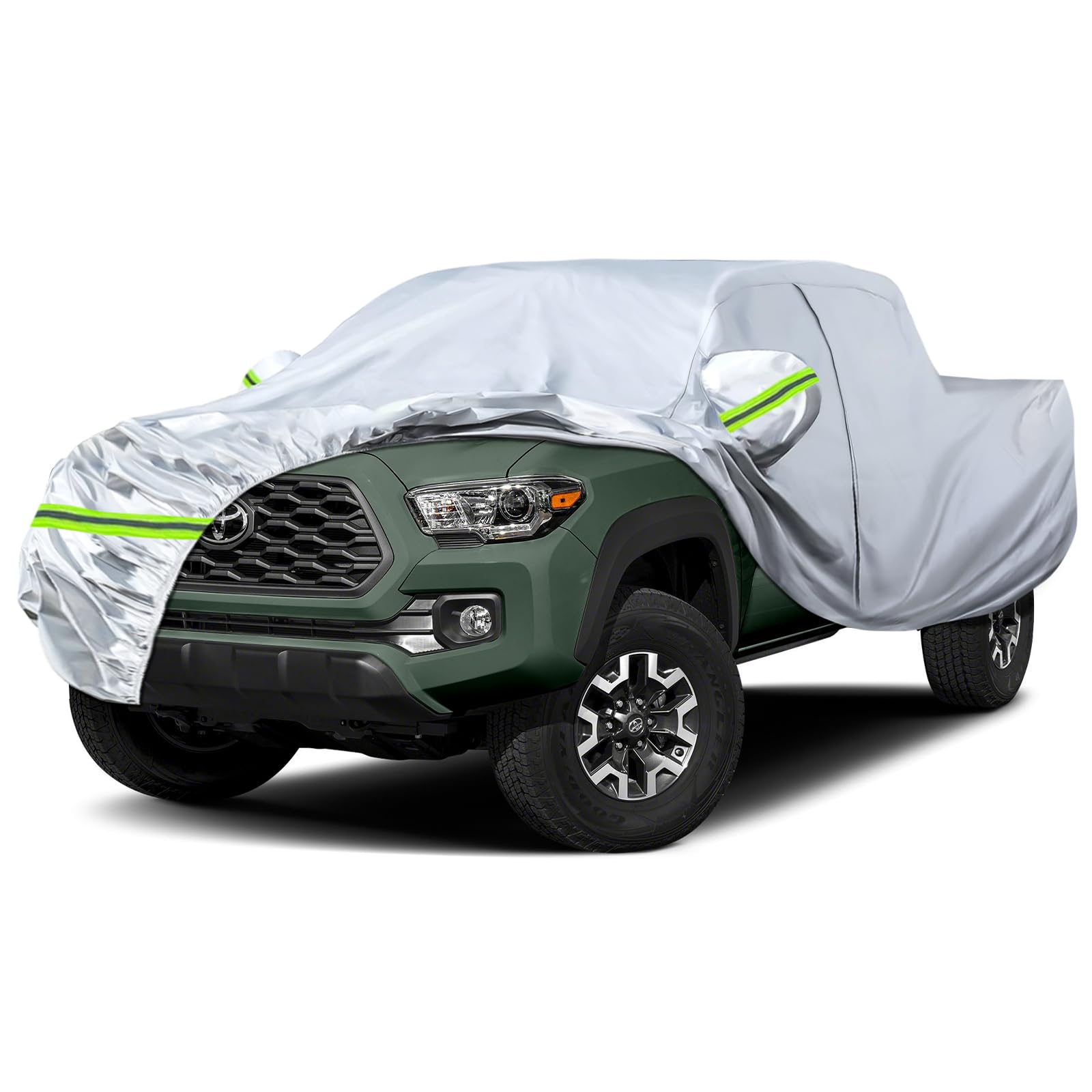 Waterproof Car Cover Replace for 2005-2026 Toyota Tacoma/Ranger CrewCab 5ft | 6 Layers Heavy Duty All Weather Car Cover with Cotton Liner, Zipper Door, Windproof Bands for Snow Rain Dust Protection