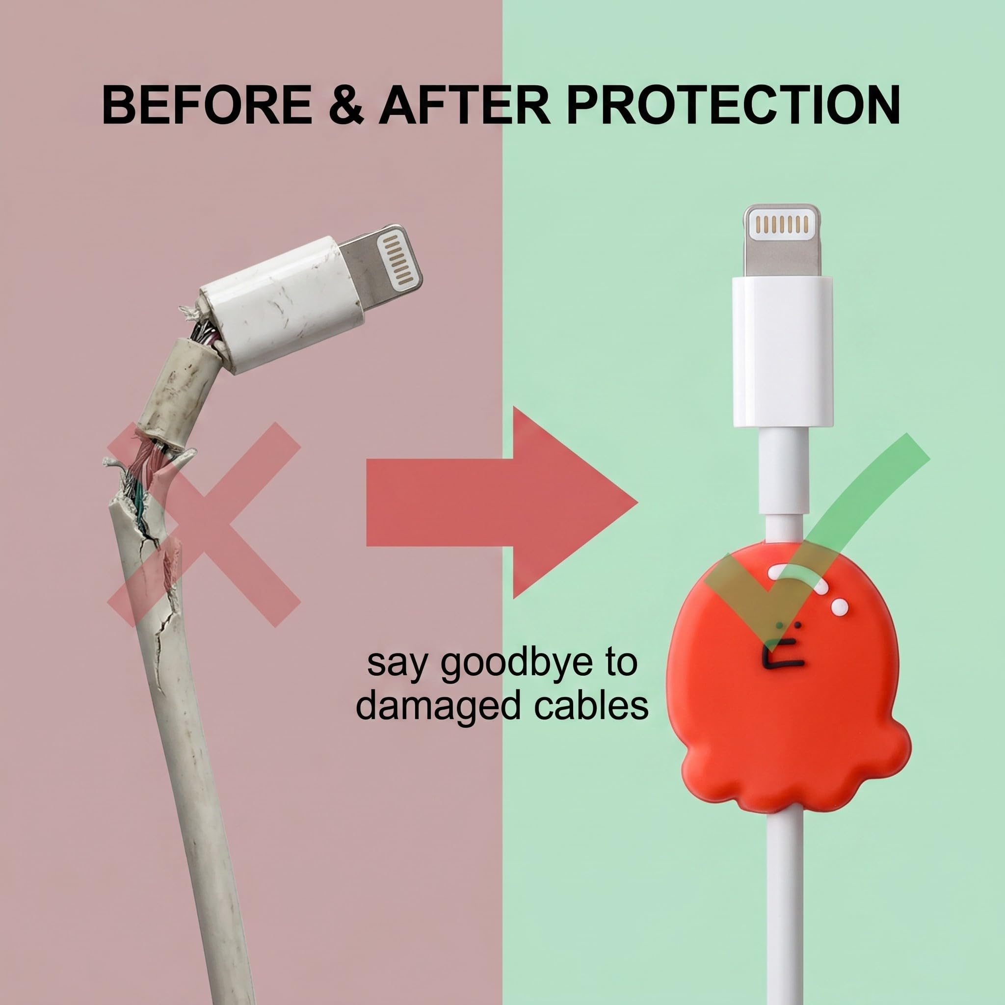 12x Cable Protector, Protezione Cavo USB, Copertura Protettiva per Cavi Dati, Protezione per Cavo per Morso per Cavo, Adatto per la Maggior Parte Delle Linee Dati, Prevenire Rottura USB Phone