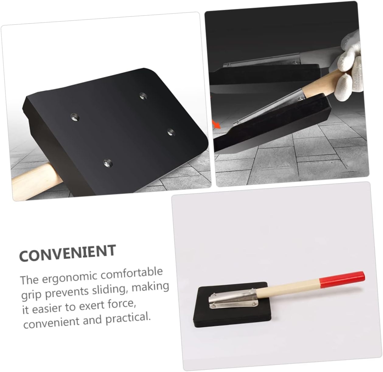 Rubber Mallet Wooden Handle Versatile Paving Tool for Tile Installation Floor Laying and Home Renovation Projects