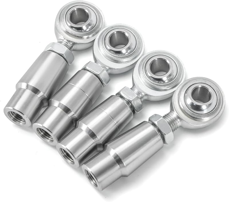 Kit de terminais Heim Joint 3/8"-24 FQRANBO em aço-liga para direção e suspensão – 2 pares