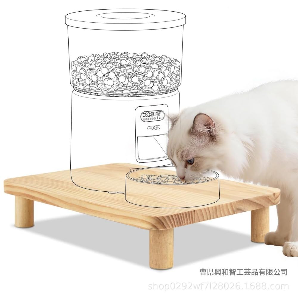 Amazon | ColorCat 自動給餌器 木製 スタンド 猫用 餌台 食器台 脚付き
