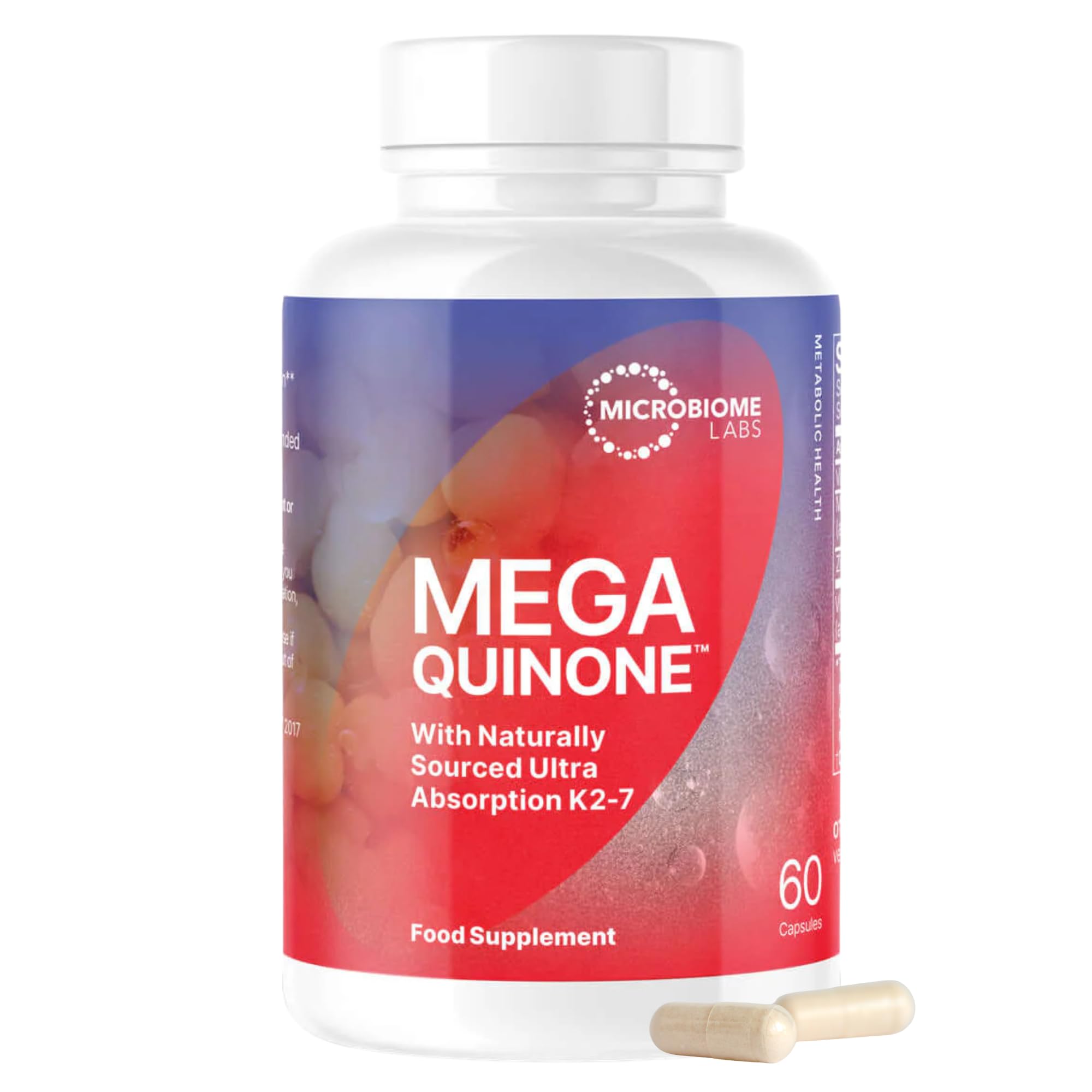 Microbiome Labs MegaQuinone Vitamin K2 MK7 + Vitamin K1, Magnesium Glycinate & Zinc - Advanced Bone & Heart Support - High-Strength VIT K2-7 Menaquinone-7 Supplement, Soy-Free, 60 Vegan Capsules