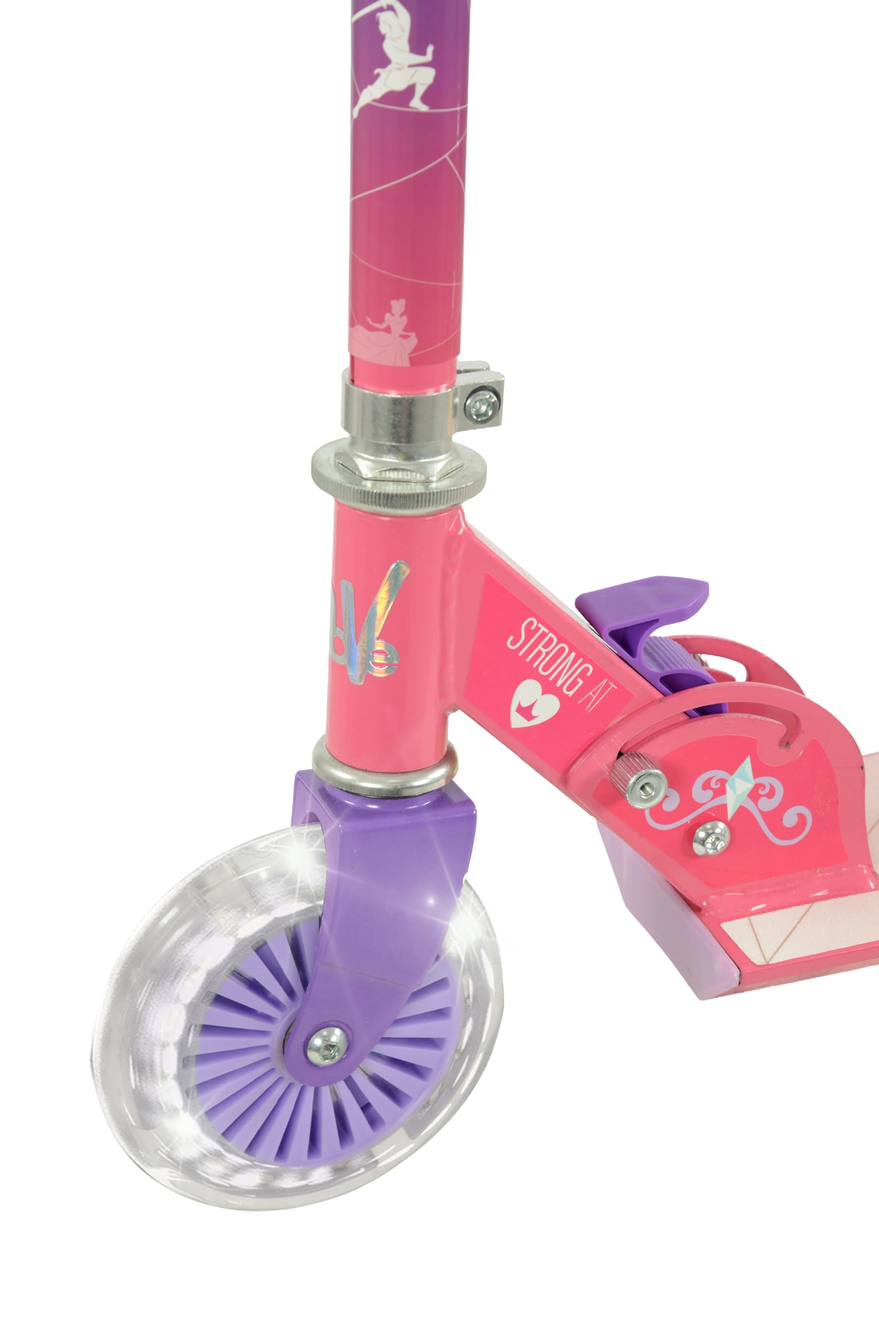 Disney Princess - Patinete Infantil para niñas y niños, Plegable, para niños y niñas, Patinete Iluminado Ajustable, Ruedas iluminadas, 58 x 30 x 80 cm
