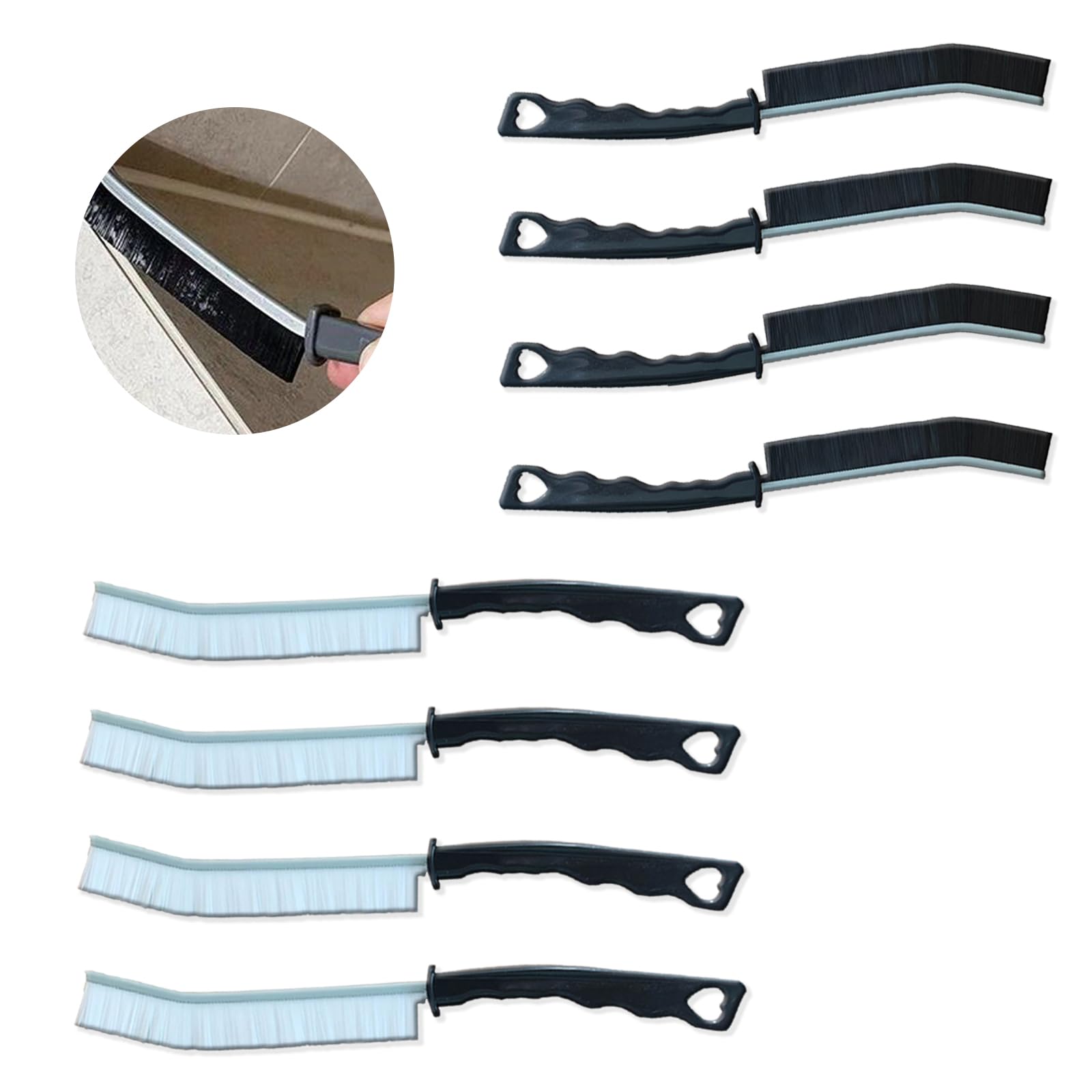 Photo 1 of 8Pcs Crevice Cleaning Brush, 2023 New Multifunctional Crevice Cleaning Brush Tool, Stiff Bristle Crevice Cleaning Brush, Bathroom Kitchen Tile Crevice Cleaning Brush, Household Cleaning Brush Tool