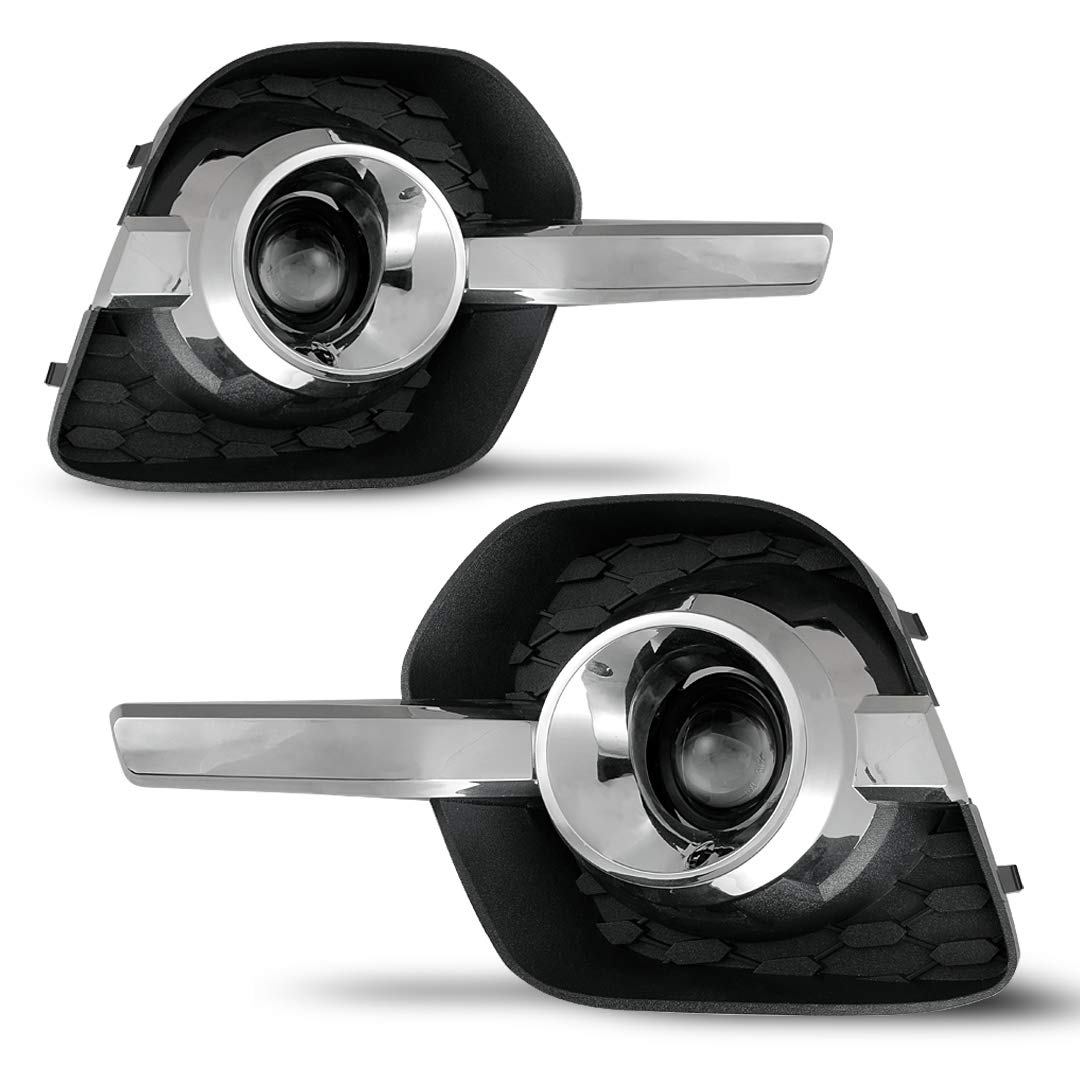 ROXX Fog Light Fit for 2010 2011 2012 2013 2014 2015 2016 Chevrolet Equinox, 2 PCS Bumper Driving Fog Light Assembly OE Style, with H11 12V 55W Bulb + Wiring Harness Kit + Switch(Clean Lens)