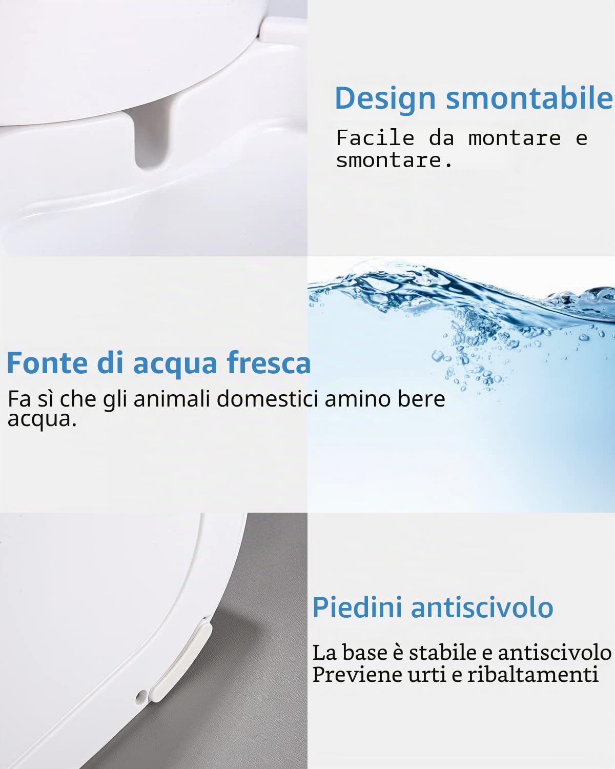 Distributore Di Acqua Per Animali Domestici, Dispenser per Gatti 2,5L, Automatico per Cibo, Abbeveratoio Ciotola, Per Cani Piccoli E Grandi