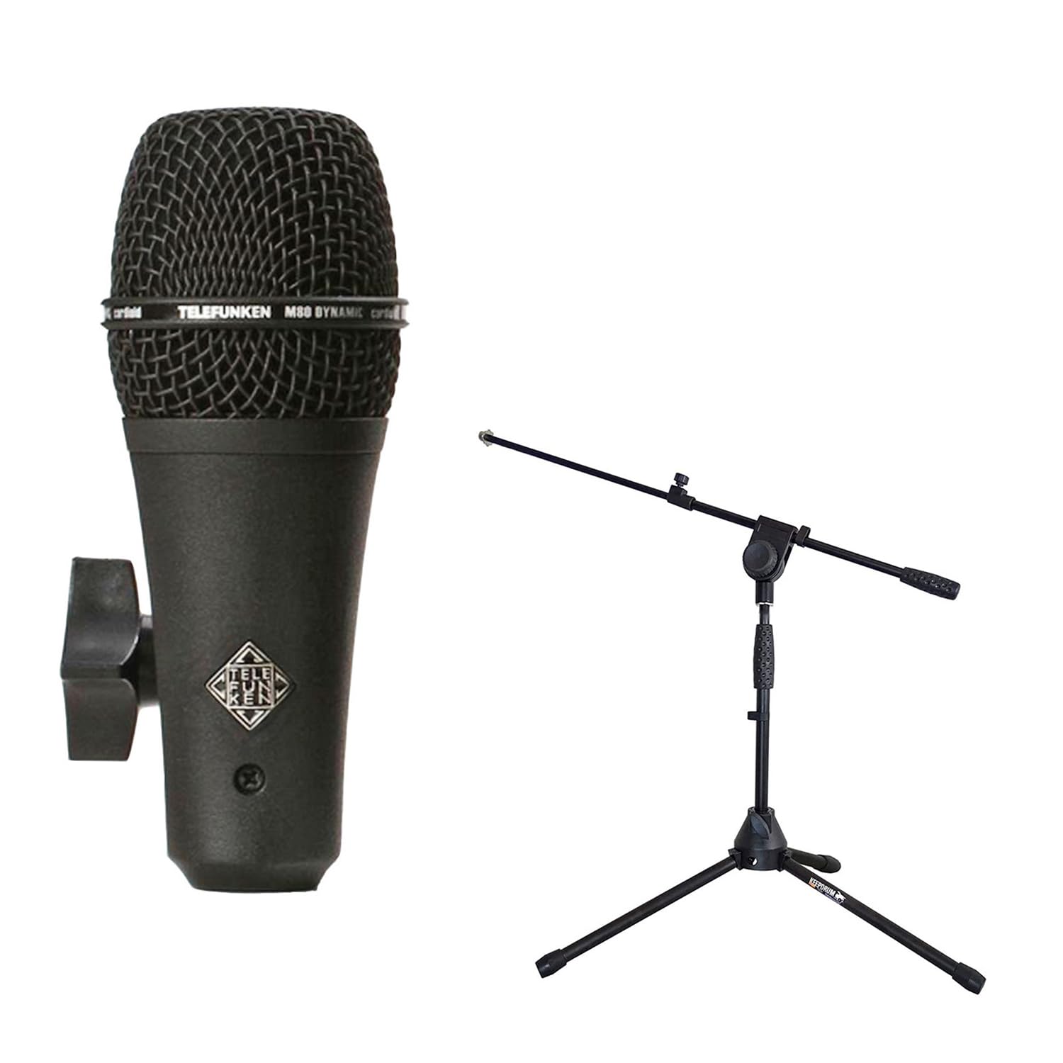 Telefunken M80-SH - Microfono dinamico nero con treppiede keepdrum semi-alto