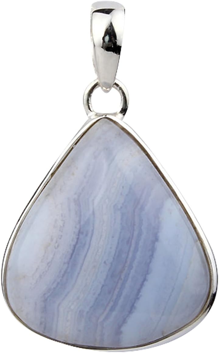 NecklacesAreUS Blue Lace Agate Pendant
