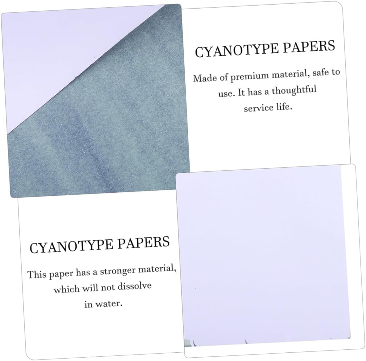 Homoyoyo 48sheets Cyanotype Paper Kit Sun Sensitive Supplies for Boys and Girls and Adults Create Unique Sun Prints Blank Design Easy to Use for Projects