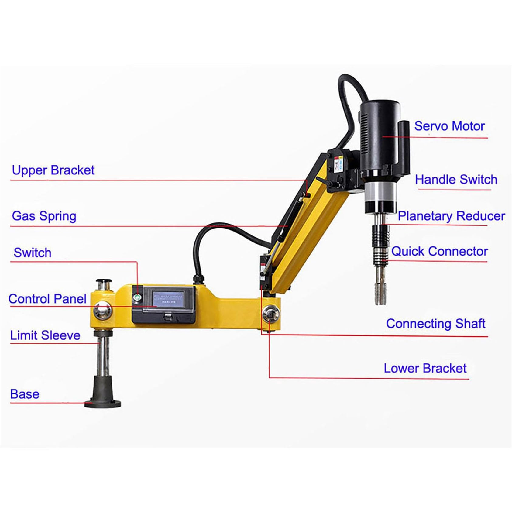 Maschiatrice Elettrica M3-M16, Maschiatrice Universale Da 600 W, 8 Pinze, Maschiatrice Elettrica Multidirezionale a 360° per La Maschiatura Di Acciaio, Ferro, Rame E Alluminio