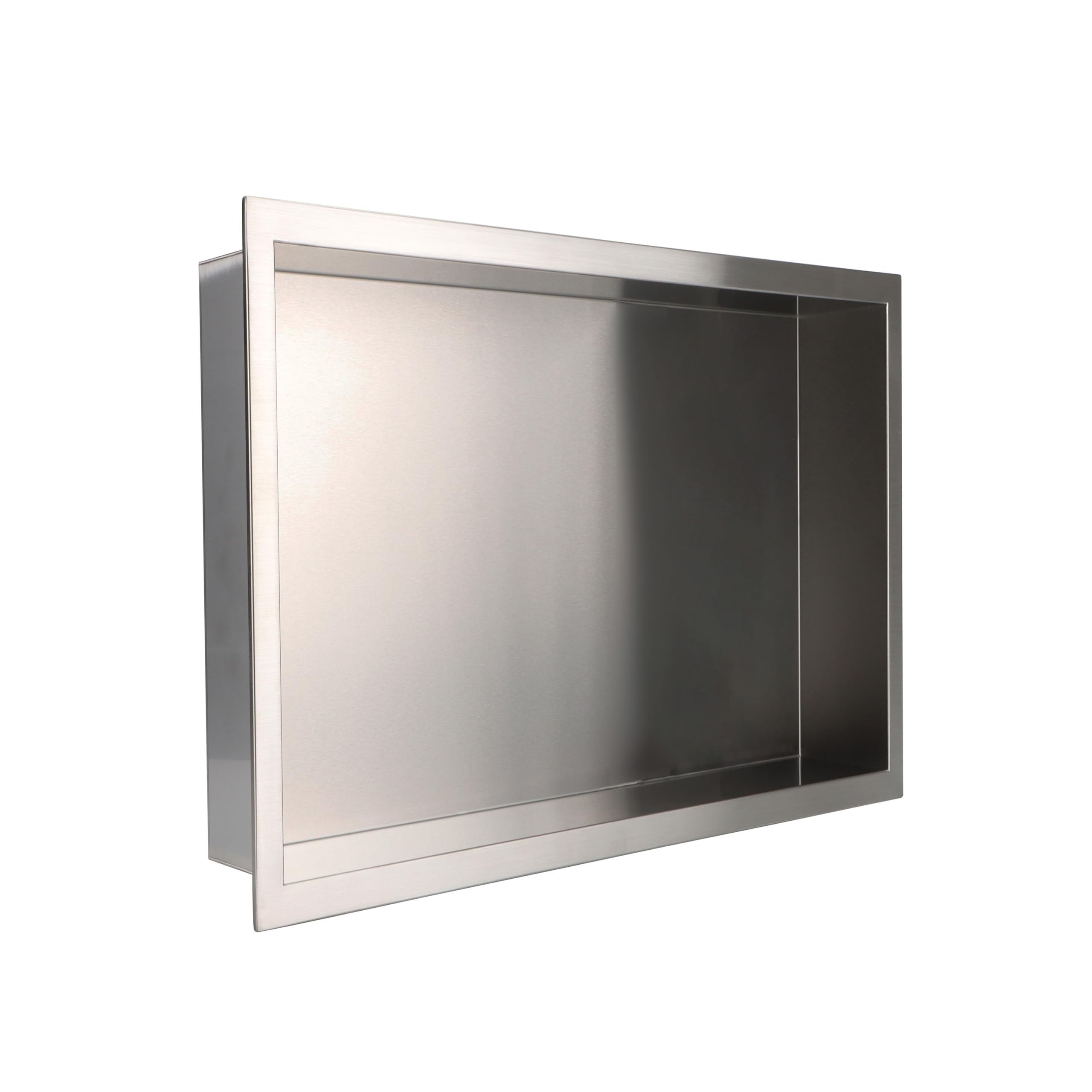 NWT Direct 450 x 300mm Stainless Steel Shower Niche Rectangle Pre-Built Wetroom Shower Shelving 100% Waterproof Easy Installation Pre-Built