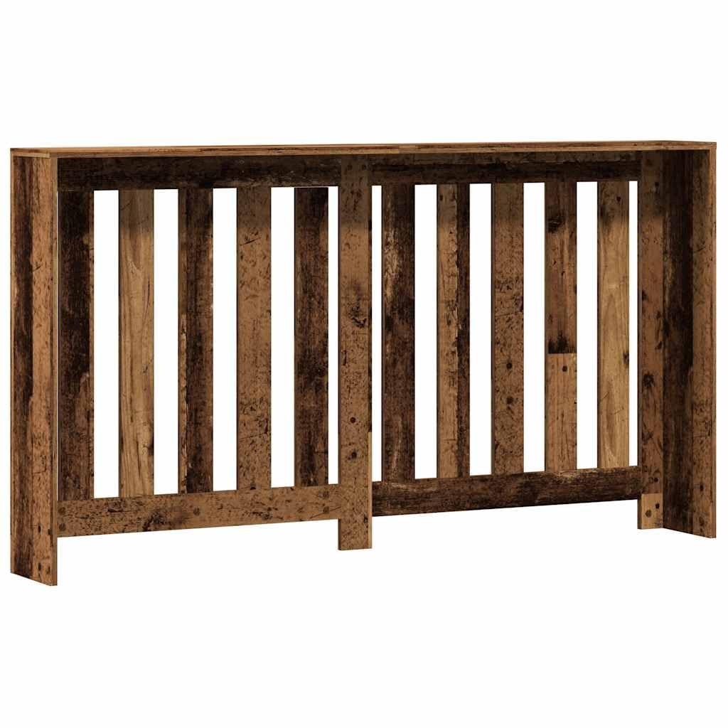 Revestimiento para radiadores de aspecto de madera vieja, 149 x 20 x 82 cm, material de madera con diseño de lamas, práctico estante para salón, fácil de limpiar, duradero, adecuado para