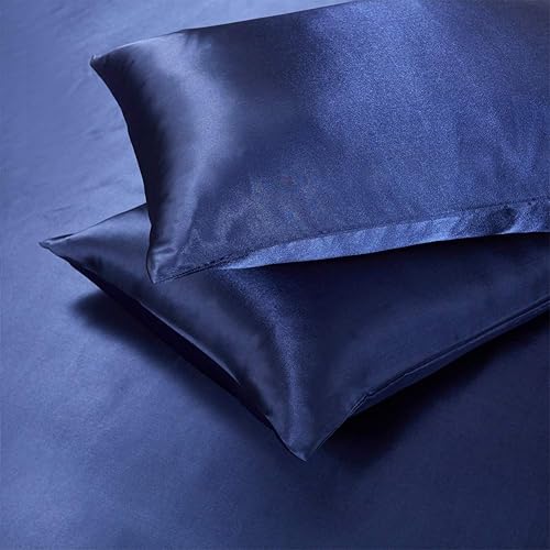 Miniatura 9 de AiMay Juego de funda de edredón de satén de 3 piezas, color rosa, tamaño Queen, serie 1800, de lujo, seda rica, sedoso, súper suave, color sólido,