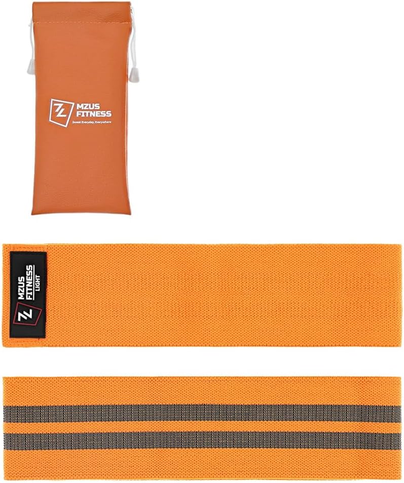 Mzus Fitness Resistance Bands Set Men/Women,Elastic Gym Exercise Band for Leg, Butt, Squats & Yoga, Non-Slip Booty Band With Resistance Levels (Orange)