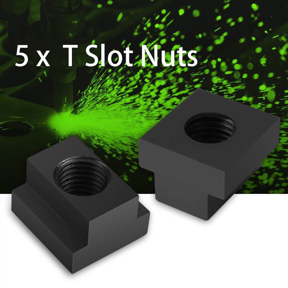 T Slot Nuts, 5 pcs M16 Threads Black Oxide Finish Connect Other Parts for Machine Tool Tables