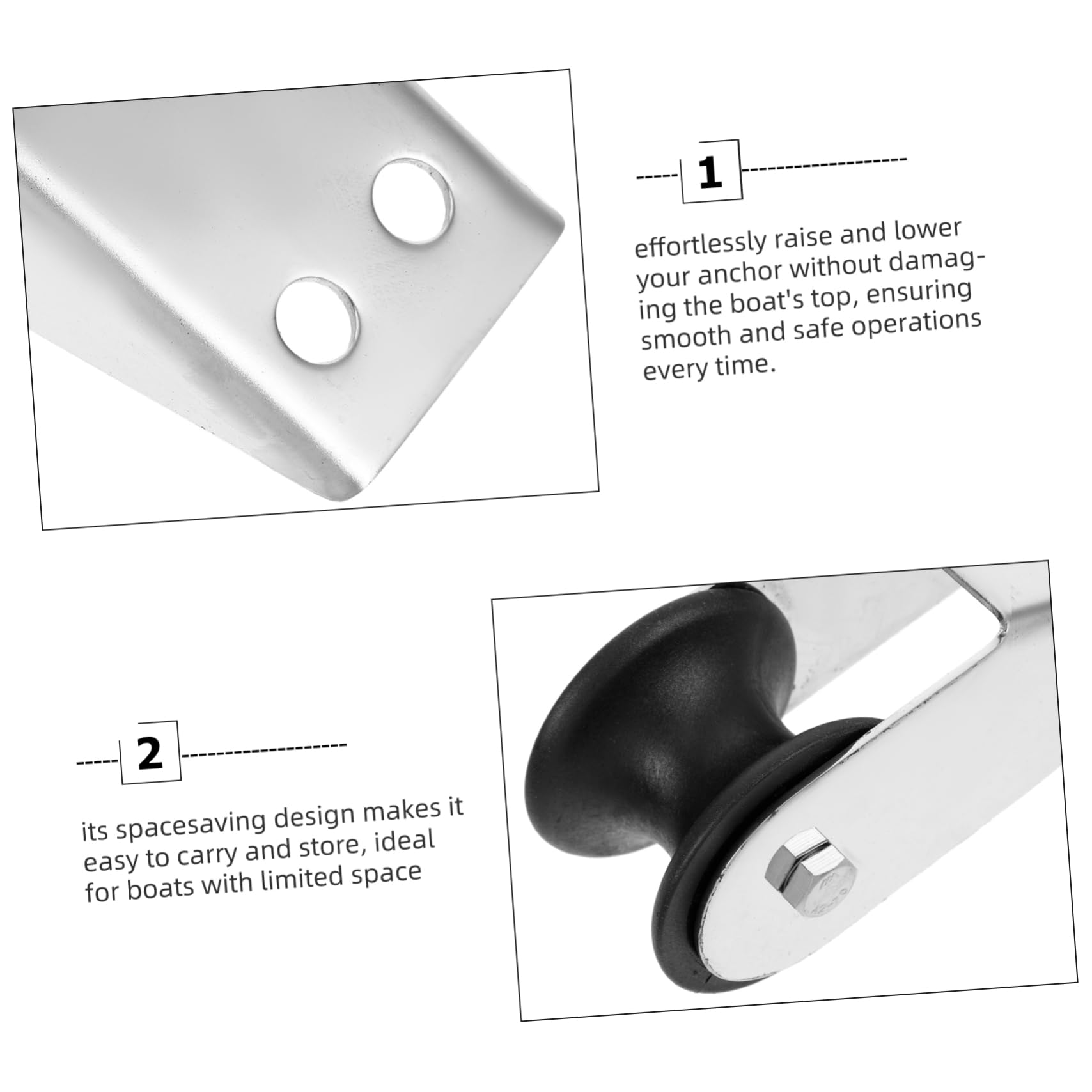 Didiseaon Support D'ancre en Acier Inoxydable pour Bateau Marin et Yacht, Installation Facile Levage et Abaissement sans Effort, Accessoires Nautiques Robustes
